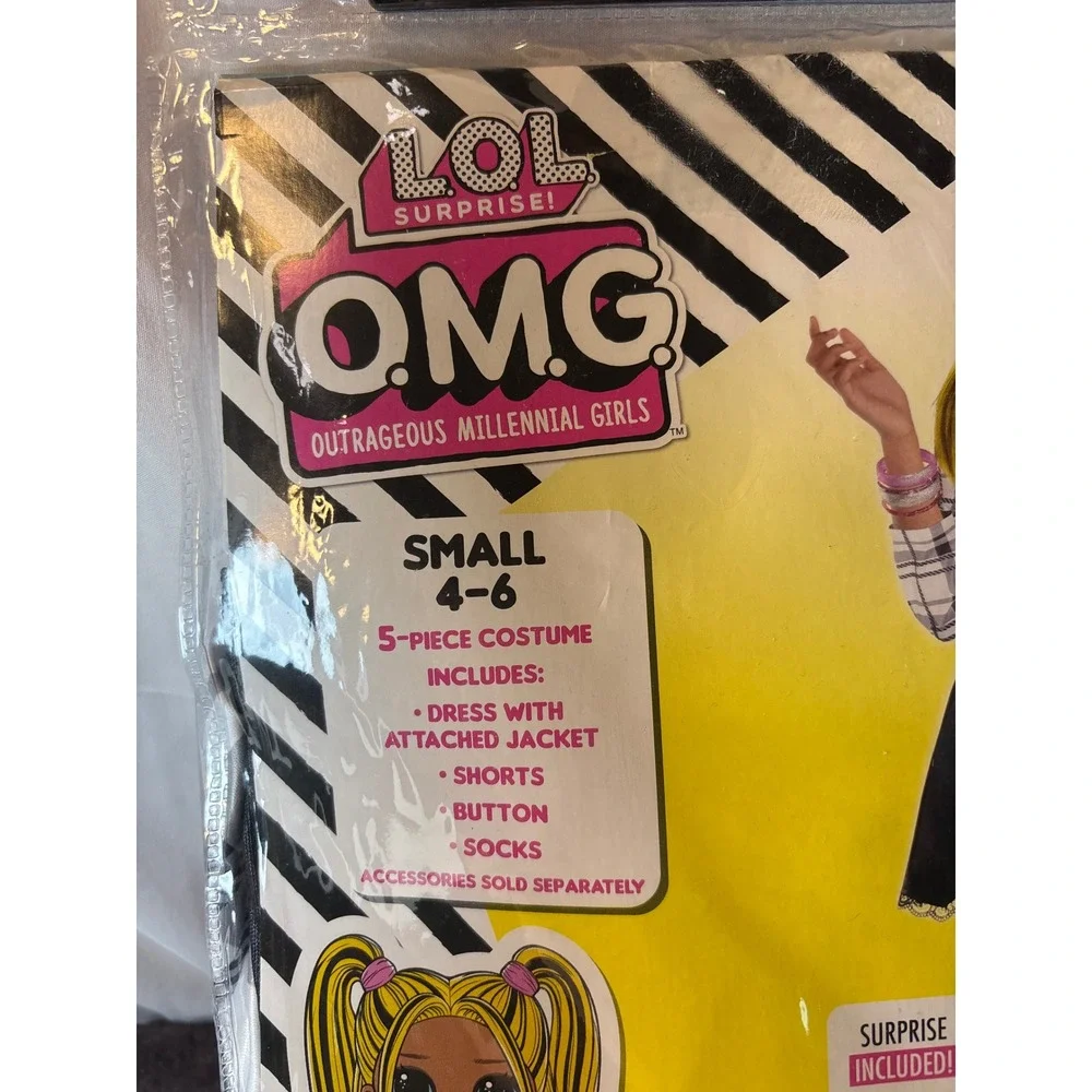LOL Surprise OMG‎ Alt Grrrl Costume Kids Small 4-6 5pc Set Dress Shorts Socks